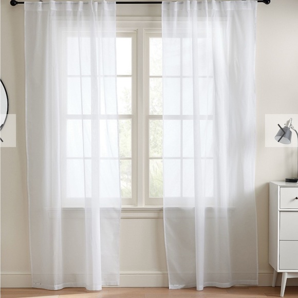 Pottery Barn Teen Other - Pottery Barn Teen Classic Voile Sheer White Curtains